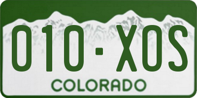 CO license plate 010XOS