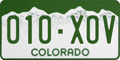 CO license plate 010XOV