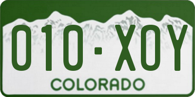 CO license plate 010XOY