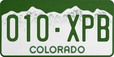 CO license plate 010XPB