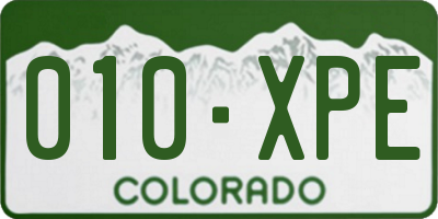 CO license plate 010XPE