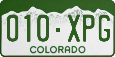 CO license plate 010XPG