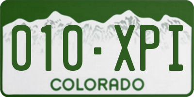 CO license plate 010XPI
