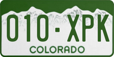 CO license plate 010XPK