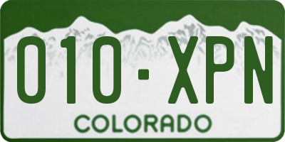 CO license plate 010XPN