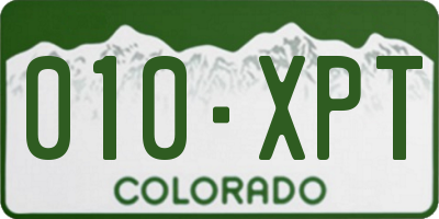 CO license plate 010XPT