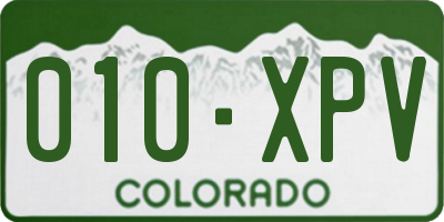 CO license plate 010XPV