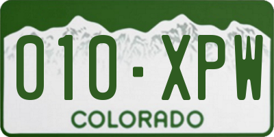 CO license plate 010XPW