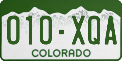 CO license plate 010XQA