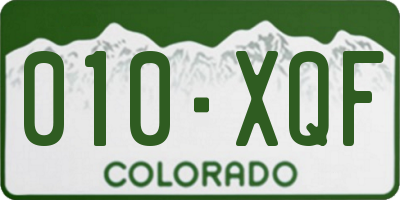 CO license plate 010XQF