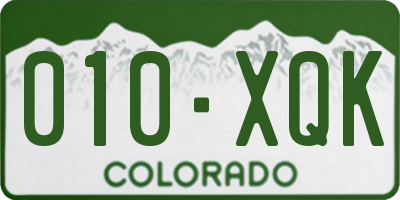 CO license plate 010XQK