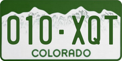 CO license plate 010XQT