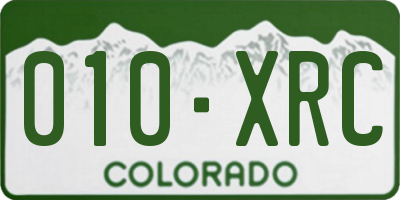 CO license plate 010XRC