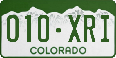 CO license plate 010XRI