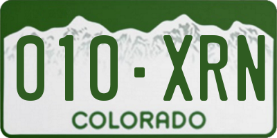CO license plate 010XRN