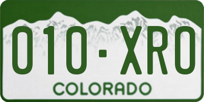 CO license plate 010XRO