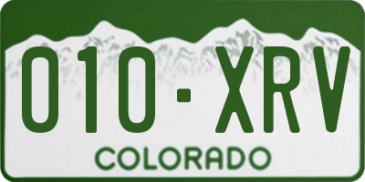 CO license plate 010XRV