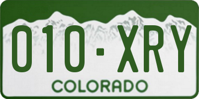 CO license plate 010XRY