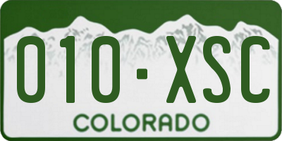 CO license plate 010XSC