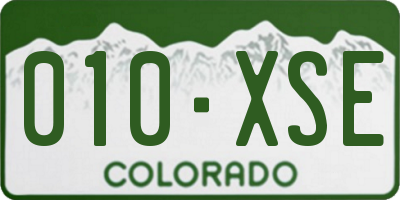 CO license plate 010XSE