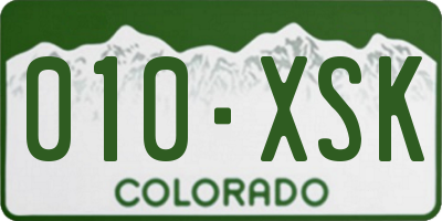 CO license plate 010XSK