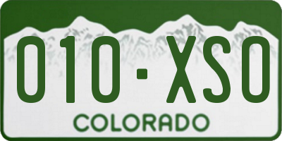 CO license plate 010XSO
