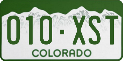 CO license plate 010XST