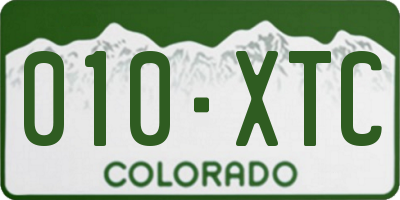 CO license plate 010XTC