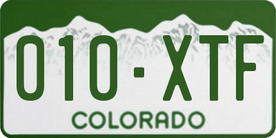 CO license plate 010XTF