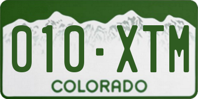 CO license plate 010XTM