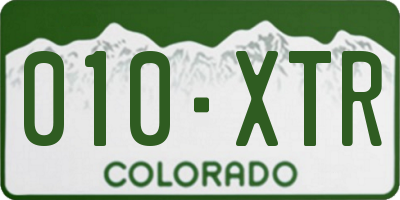 CO license plate 010XTR