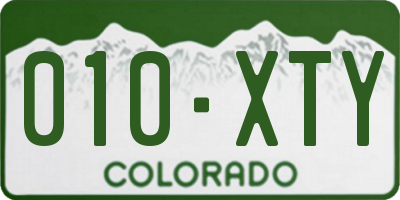 CO license plate 010XTY