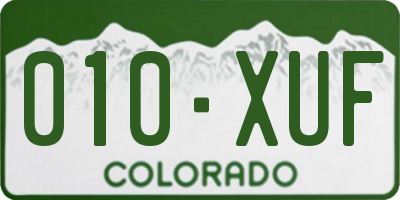 CO license plate 010XUF