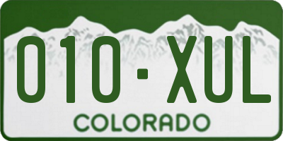 CO license plate 010XUL