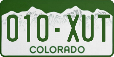 CO license plate 010XUT