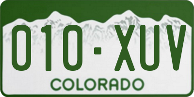 CO license plate 010XUV