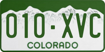 CO license plate 010XVC