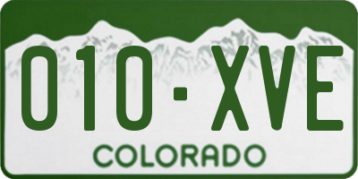 CO license plate 010XVE
