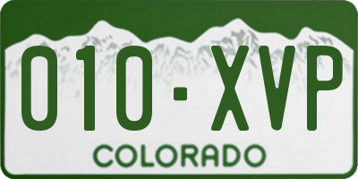 CO license plate 010XVP