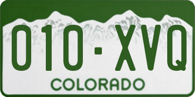 CO license plate 010XVQ