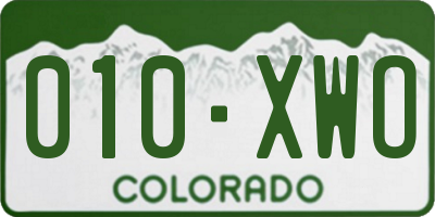 CO license plate 010XWO