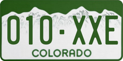 CO license plate 010XXE