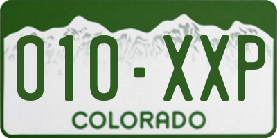 CO license plate 010XXP