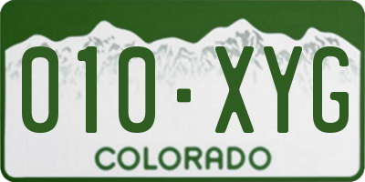 CO license plate 010XYG