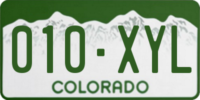 CO license plate 010XYL