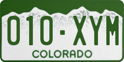 CO license plate 010XYM