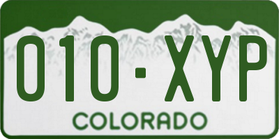 CO license plate 010XYP