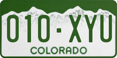 CO license plate 010XYU