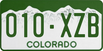 CO license plate 010XZB