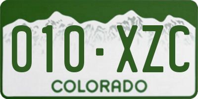 CO license plate 010XZC